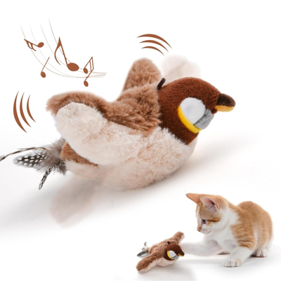 Jouet Oiseau Interactif pour Chat — Plumes Frémissantes