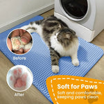 Tapis de Litière Double Couche pour Chat — Antidérapant, Imperméable & Facile à Nettoyer
