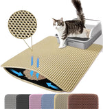 Tapis de Litière Double Couche pour Chat — Antidérapant, Imperméable & Facile à Nettoyer