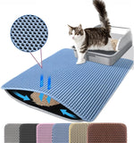 Tapis de Litière Double Couche pour Chat — Antidérapant, Imperméable & Facile à Nettoyer