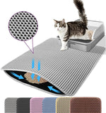 Tapis de Litière Double Couche pour Chat — Antidérapant, Imperméable & Facile à Nettoyer